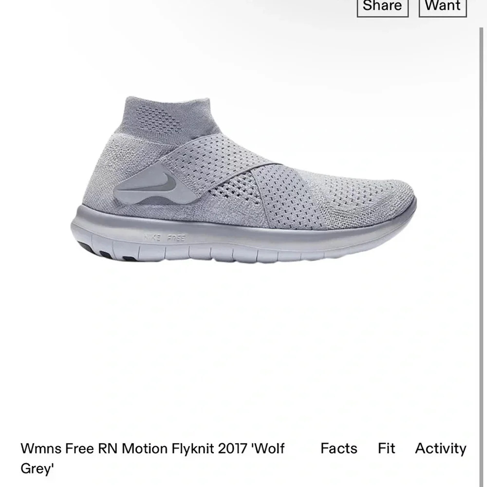 Nike Womens Shoes Free RN Motion Flyknit Size 7 Athletic Running
